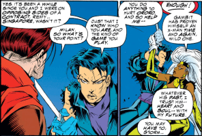 One of several shovel talks. (X-Men #312)