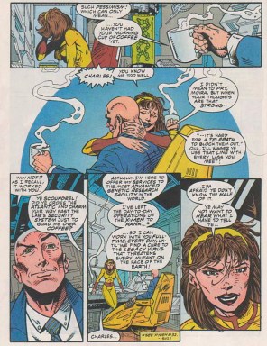 I don't entirely know how to process charming Charles Xavier. (Excalibur #78)
