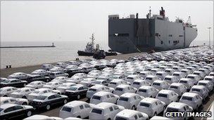 German cars awaiting export