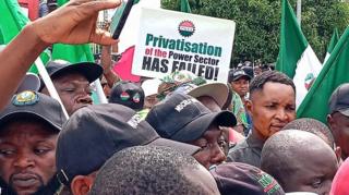 Labour Union members during di protest for electricity price increase for Abuja