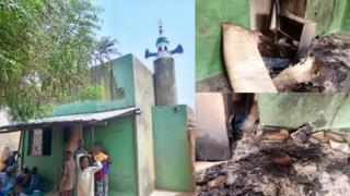 Foto of di mosque wey dem burn for Kano