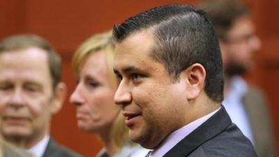 George Zimmerman after the verdict was announced (13 July)