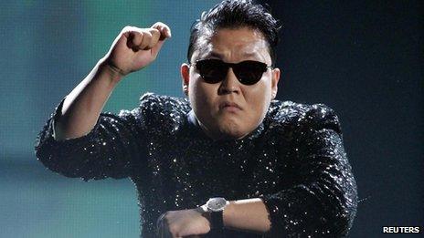 South Korean rapper Psy performs Gangnam Style at the 40th American Music Awards in Los Angeles, US, in this file photo from 18 November 2012