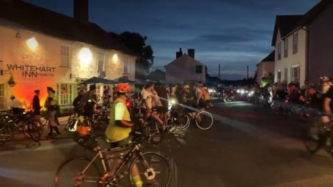 Dunwich Dynamo cyclists during one event 