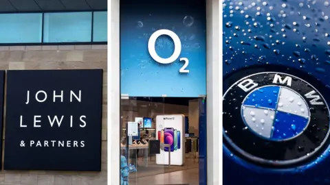 Getty Images John Lewis, O2 and BMW