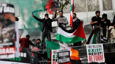 Reuters Demonstrators march in London to support of Palestinians amid ongoing violence with Israel