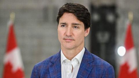 Justin Trudeau, Canada's prime minister, during a news conference in Montreal, Quebec, Canada, on Wednesday, July 3, 2024.
