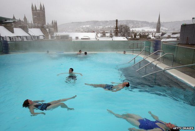 Swimmers at Bath thermal baths