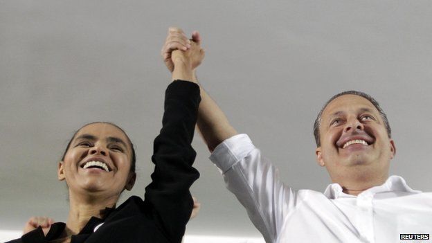 Marina Silva and Eduardo Campos announce their alliance in October 2013