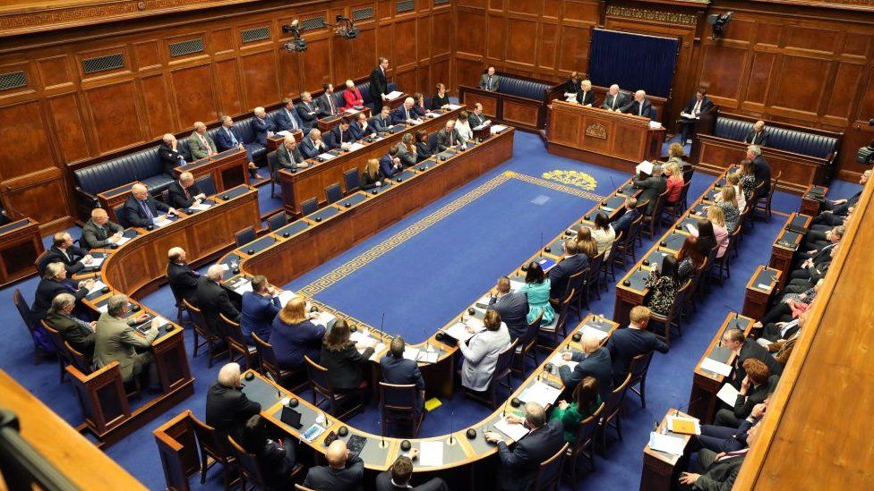 The Northern Ireland Assembly sitting in their chamber on 11 January 2020