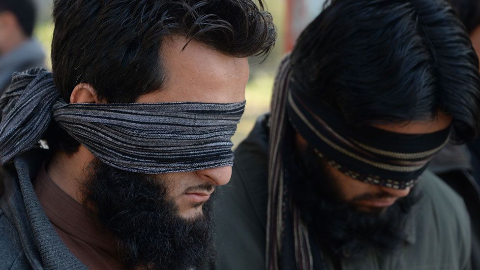 alleged IS fighters captured in Nangarhar