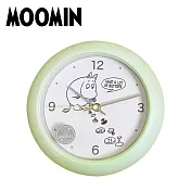 【日本正版授權】嚕嚕米 圓型掛鐘 滑動式秒針/指針時鐘/掛鐘/圓鐘 小不點/MOOMIN - 淺綠色