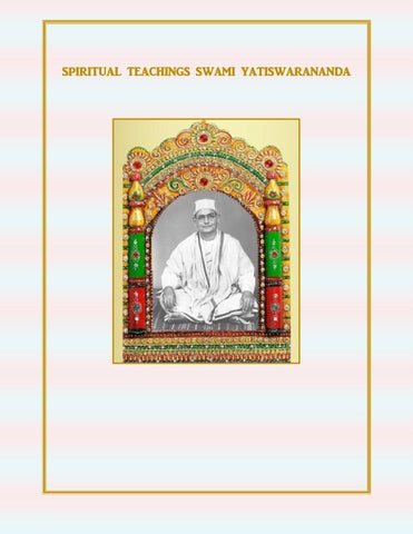 "Spiritual Teachings Swami Yatiswarananda" publication cover image