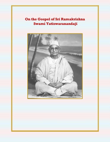 "On the Gospel of Sri Ramakrishna - Swami Yatiswaranandaji" publication cover image