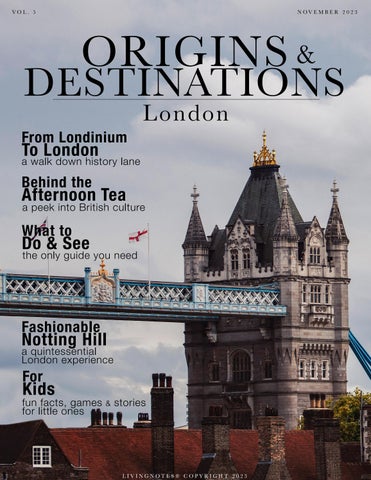 "Origins & Destinations | Travel to London" publication cover image