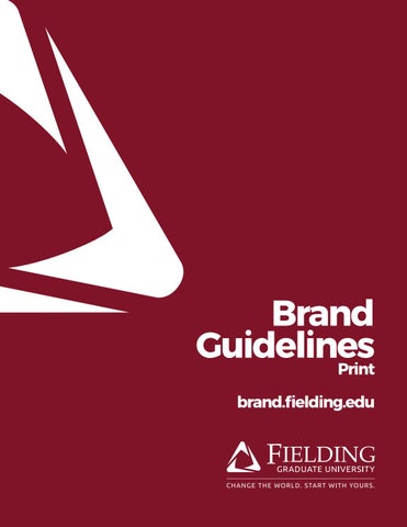 Cover of "Fielding Graduate University Brand Guidelines - Print"