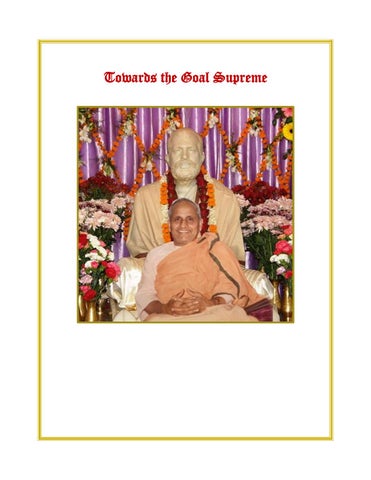 "Towards The Goal Supreme by Swami Chidananda" publication cover image