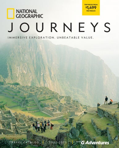 Cover of "2022-2023 National Geographic Journeys with G Adventures"