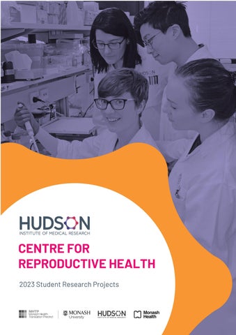 Cover of "Centre for Reproductive Health, 2023 Student Research Projects"