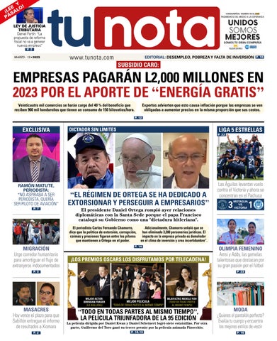 Cover of "Tunota Edición impresa 13/03/2023"