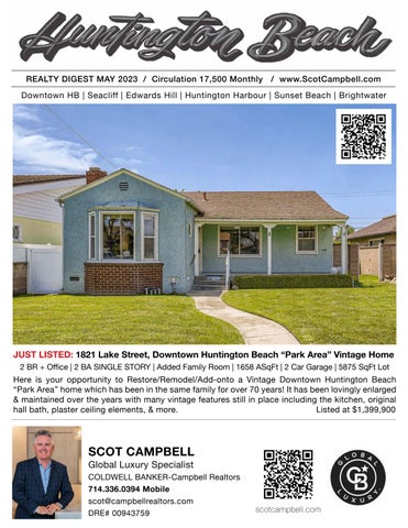Cover of "Huntington Beach May 2023 Realty Digest by Scot Campbell"