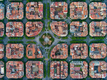 Vista aérea del barrio de Eixample, en Barcelona.