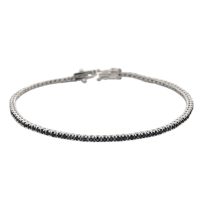 Penelope Ashford Tennis Bracelet 18K White Gold 91 Sapphires