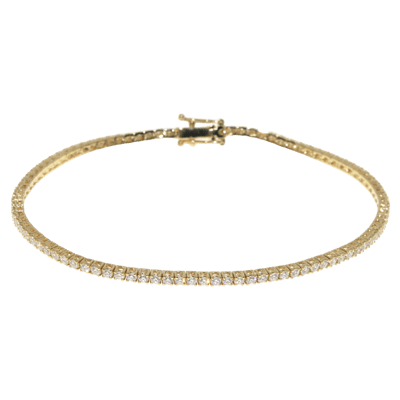 Penelope Ashford Tennis Bracelet 14K Yellow Gold 93 Diamonds