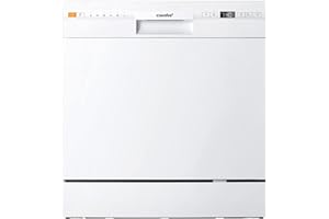 COMFEE' Tabletop Dishwahser 8 Place Compact Dishwasher with 7 Programmes Settings, Super Quiet and Quick, LED Display, Delay 