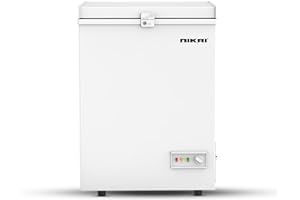 Nikai 150L Gross/100L Net, Single Door Chest Freezer with Storage Basket, High Energy Efficiency Cooling System, Adjustable T