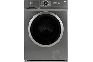 Midea 8KG Front Load Washing Machine with BLDC Inverter Motor, 1400 RPM, 15 Programs, Fully Automatic Washer with Lunar Dial,