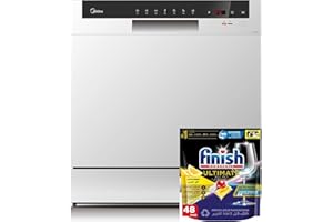 Midea Counter Top Dishwasher, Portable, 8 Place Settings, 7 Programs, Inverter Quattro, Silent & High Energy Efficient, Rapid