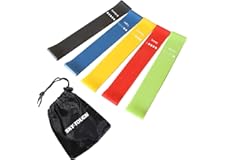 Sky-Touch Elete Exercise Resistance Bands Set Of 5 Resistance Loops Extra Light To Extra Heavy Resistance 12 Inch Work Out Ba