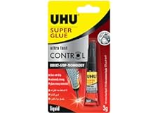 Uhu Super Glue Control, Extra Fast And Strong Liquid, Clean And Precise Application,No Spill Mechanism Tube, 3G, Transparent
