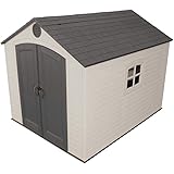 LIFETIME 6405 Outdoor Storage Shed with Window, Skylights, and Shelving, 8 by 10 Feet