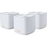 ASUS ZenWiFi AX Mini (XD5) Dual-band Whole Home Mesh WiFi System (3 Pack), WiFi 6, 802.11ax, up to 5000 sq ft & 5+ rooms, AiM
