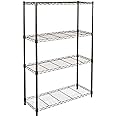 Amazon Basics 4-Shelf Adjustable, Heavy Duty Storage Shelving Unit (350 lbs loading capacity per shelf), Steel Organizer Wire