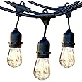 Brightech Ambience Pro LED String Lights - 48 Ft Commercial Grade Patio Lights Outdoor Waterproof - Heavy Duty Porch String L