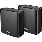 ASUS ZenWiFi AX Whole-Home Tri-band Mesh WiFi 6 System (XT8) - 2 pack, Coverage up to 5,500 sq.ft or 6+rooms, 6.6Gbps, WiFi, 