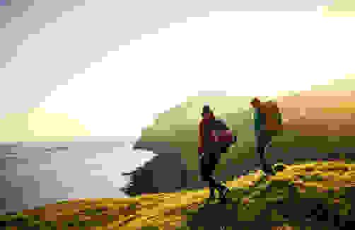 Two people hiking