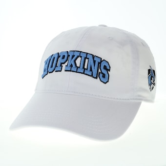 Mens League wht Johns Hopkins Blue Jay SSN Wordmark 2L Adjustable Hat