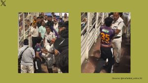 KKR fans tries to steal ball