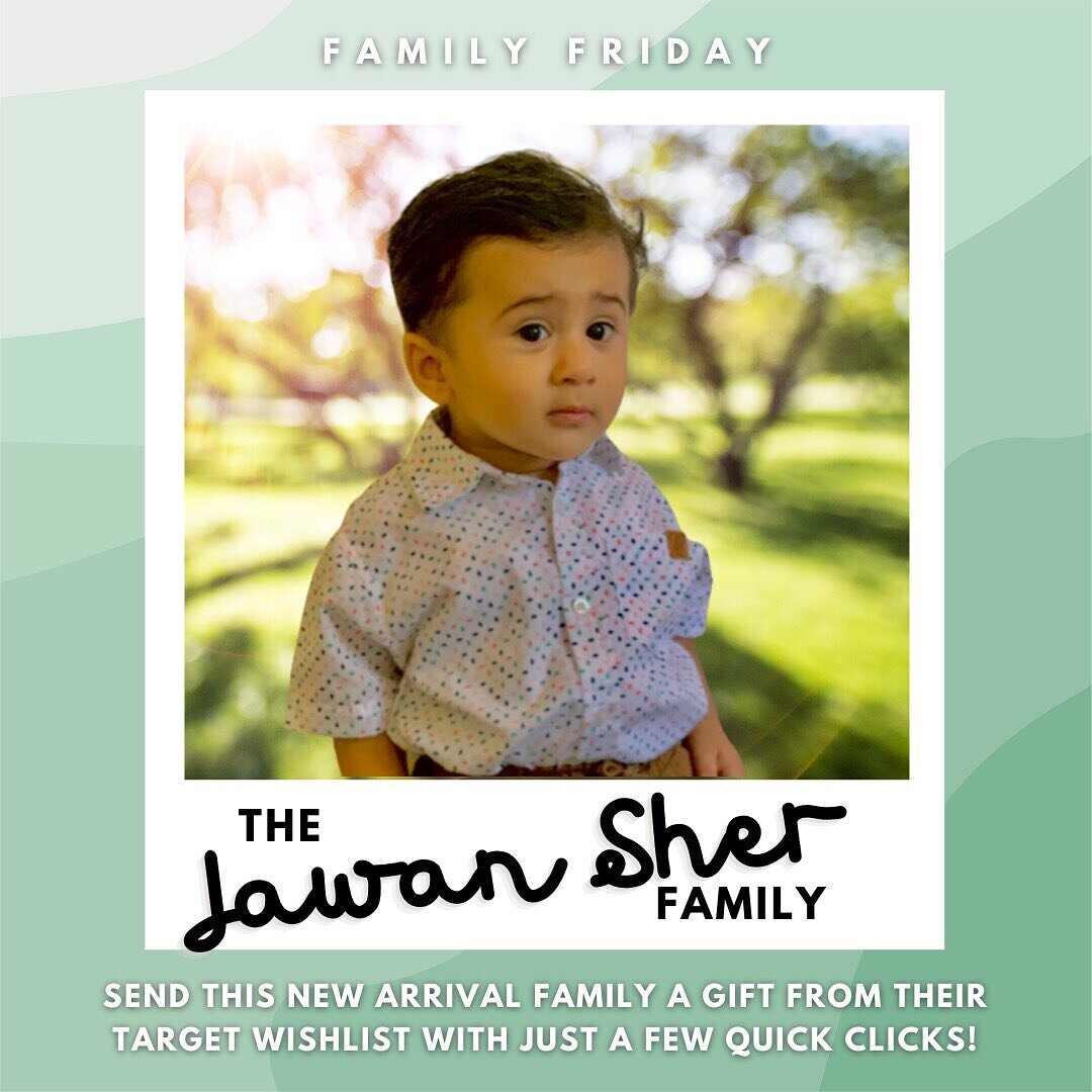 Happy family Friday 💝

https://www.target.com/gift-registry/gift/jawansherfamilymiryslist1082

Welcome Jawan Sher family from Afghanistan!! They are a family of 4, the parents with 2 boys, age 19 and one year old, just arrived in 2022 to USA and set