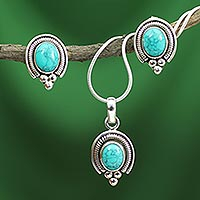 Sterling silver jewelry set, 'Song of Joy' - Sterling Silver Earrings and Necklace Jewelry Set
