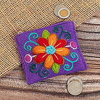 Curated gift set, 'Orchid Breeze' - Coin Purse Mittens & Natural Leaf Earrings Curated Gift Set