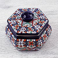 Decorative ceramic box, 'Guanajuato Glory' - Handmade Ceramic Decorative Box from Mexican Artisan