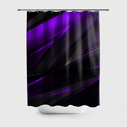 Шторка для душа Geometry Черный и фиолетовый, цвет: 3D-принт