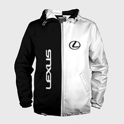 Ветровка с капюшоном мужская Lexus: Black & White, цвет: 3D-белый
