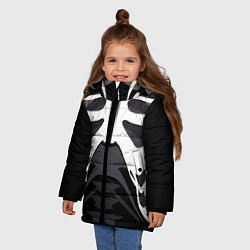 Куртка зимняя для девочки Скелет Ч/Б, цвет: 3D-светло-серый — фото 2
