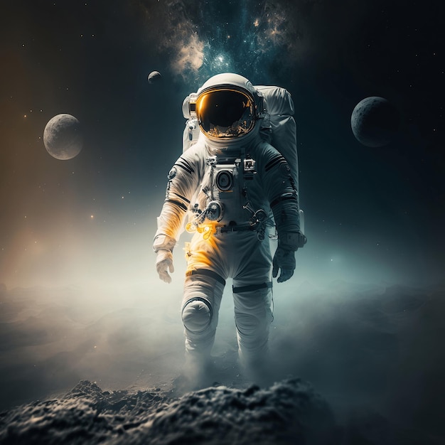 Astronauta come simbolo dell'esplorazione dell'umanità e della ricerca della conoscenza oltre il nostro pianeta